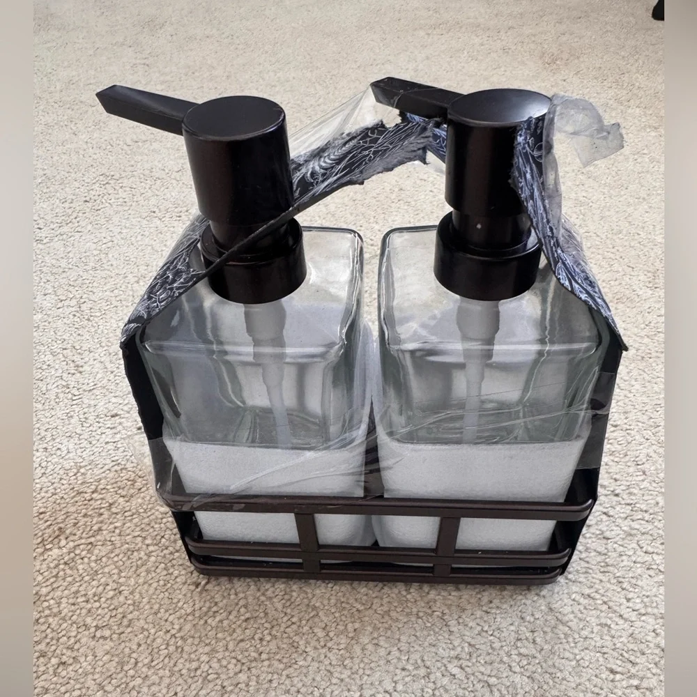 Glass Dispenser Caddy Set